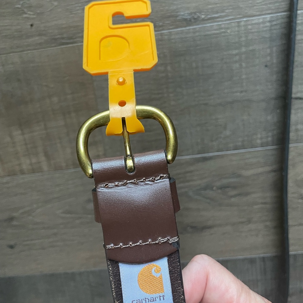 NWT Men’s Carhartt Casual Bridle Leather Belt/ Brown/ Small - Picture 7 of 9